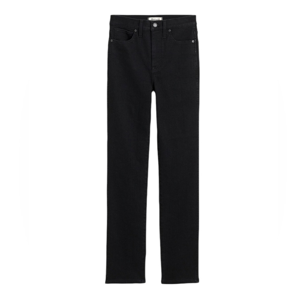 Madewell Stovepipe Slim Straight Jeans in Black Rinse Wash